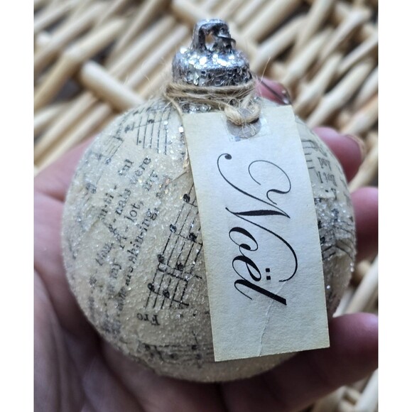 Music Sheet Covered Christmas Ornament - Picture 3 of 3